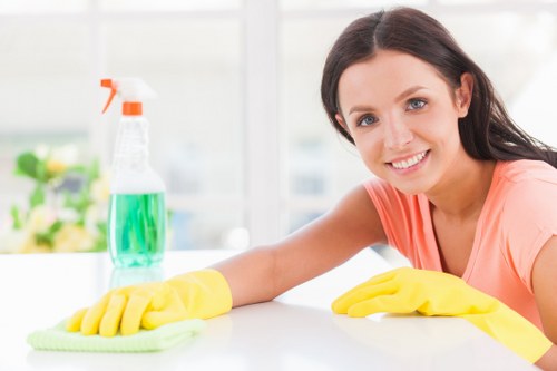 Professional house cleaning in an Ilford family home with a bright living room