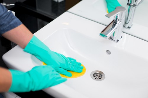 Domestic cleaning tasks for a kitchen and bathroom in a local Ilford property