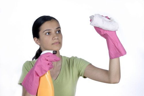 Commercial cleaning team working in an Ilford office building